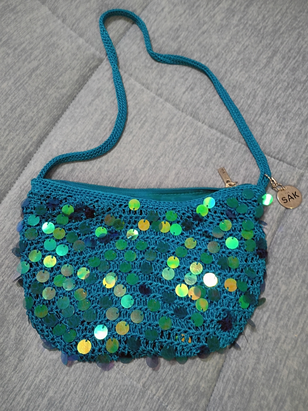 The Sak Blue Teal Sequin Mermaid Look Bag